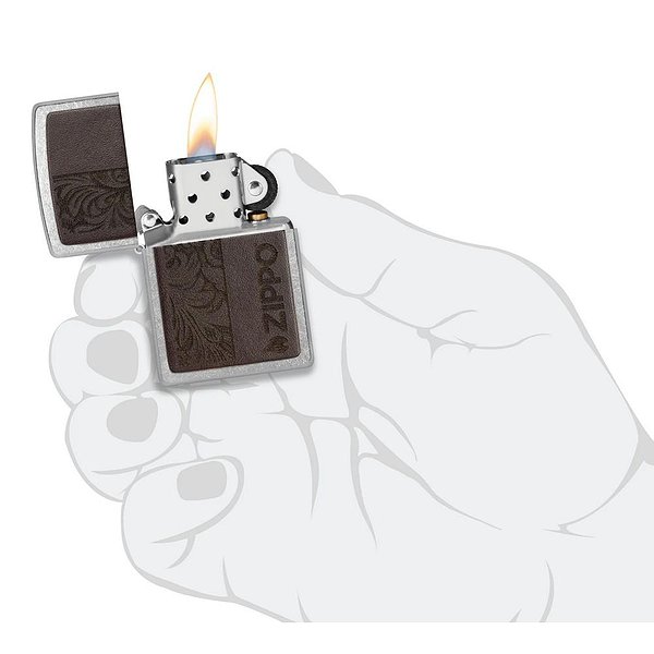 Zippo Зажигалка Brown Leather Emblem - Zippo Design 46920 46920 – изображение 5