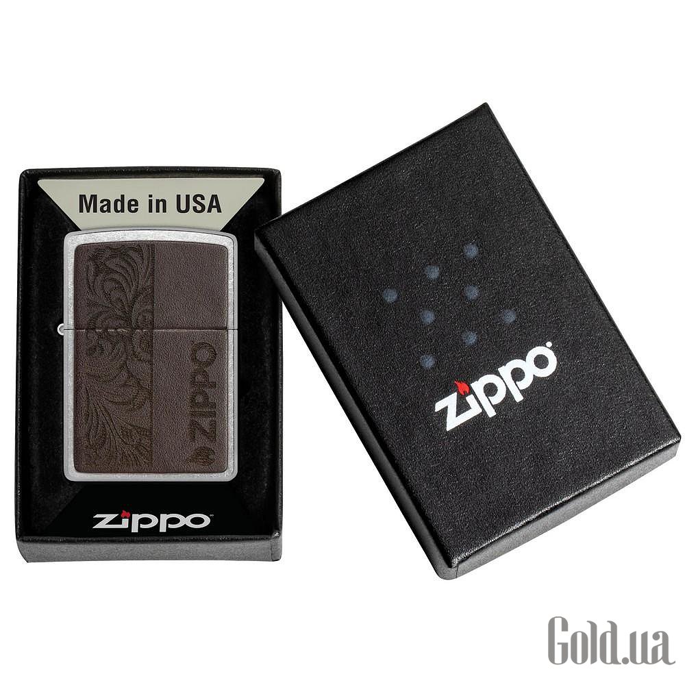 Zippo Зажигалка Brown Leather Emblem - Zippo Design 46920 46920 – изображение 6