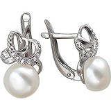 Срібні сережки з прісн. перлами і куб. цирконіями, 1531910