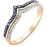 Женское золотое кольцо с бриллиантами и сапфирами, 1602822