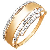 Женское золотое кольцо с куб. циркониями, 1614086