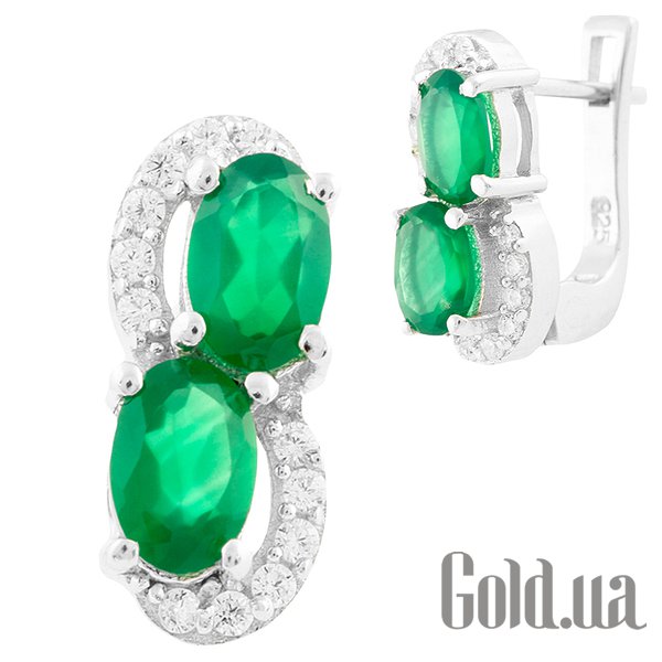 

Серьги Fresh Jewelry, Серебряные серьги с агатами и куб. циркониями