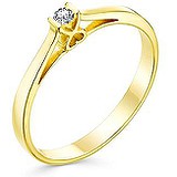 Золотое кольцо с бриллиантом, 1644038