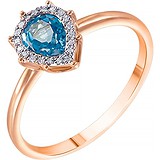 Женское золотое кольцо с бриллиантами и топазом, 1647110