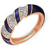 Kabarovsky Женское золотое кольцо с бриллиантами и эмалью, 1647622