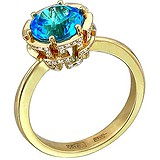 Женское золотое кольцо с топазом и бриллиантами, 1666310