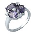 Женское серебряное кольцо с александритами и куб. циркониями - фото 1