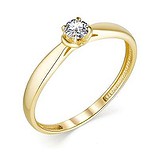 Золотое кольцо с бриллиантом, 1697030