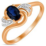 Женское золотое кольцо с бриллиантами и сапфиром, 1715974