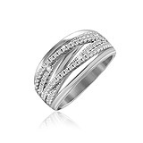 Женское серебряное кольцо с куб. циркониями (КК2Ф/250), фотографии