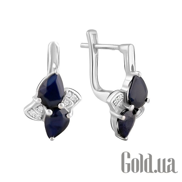 

Серьги Fresh Jewelry, Серебряные серьги с куб. циркониями и сапфирами