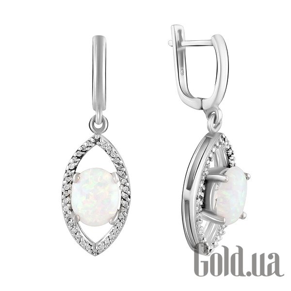 

Серьги с подвесками Fresh Jewelry, Серебряные серьги с куб. циркониями и опалами