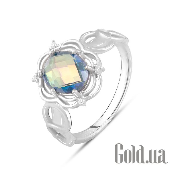 

Женские кольца Fresh Jewelry, Женское серебряное кольцо с куб. циркониями и топазом, 18.5