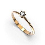 Золотое кольцо с бриллиантом, 1773318