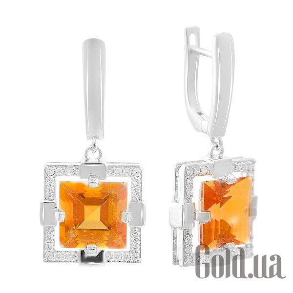 

Серьги с подвесками Fresh Jewelry, Серебряные серьги с куб. циркониями и кварцами