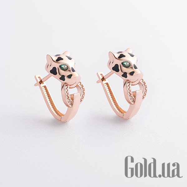 

Серьги Украина, Золотые серьги с куб. циркониями и эмалью