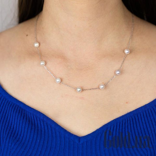 Серебряное колье с культив. жемчугом DIA3401139 – изображение 3