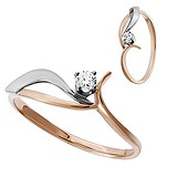 Женское золотое кольцо с бриллиантом, 1547271