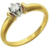Золотое кольцо с бриллиантом, 1605639