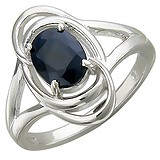 Женское серебряное кольцо с сапфиром, 1612551