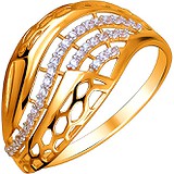 Женское золотое кольцо с куб. циркониями, 1613575
