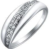 Серебряное обручальное кольцо с куб. циркониями, 1614087