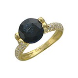 Женское золотое кольцо с бриллиантами и сапфиром, 1625351