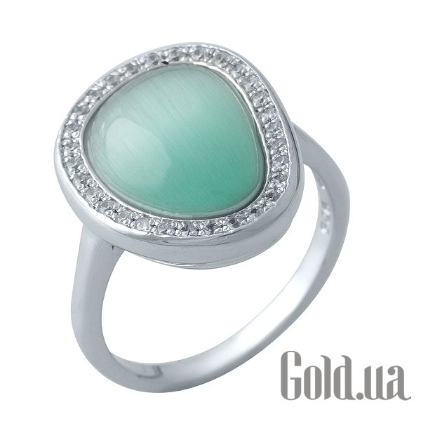 

Женские кольца Fresh Jewelry, Женское серебряное кольцо с кошачьим глазом и куб. циркониями, 18