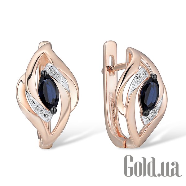 

Серьги Lurie Jewelry, Золотые серьги с бриллиантами и сапфирами