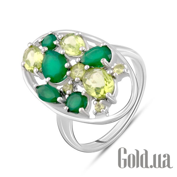 

Женские кольца Fresh Jewelry, Женское серебряное кольцо с агатами и хризолитами, 18