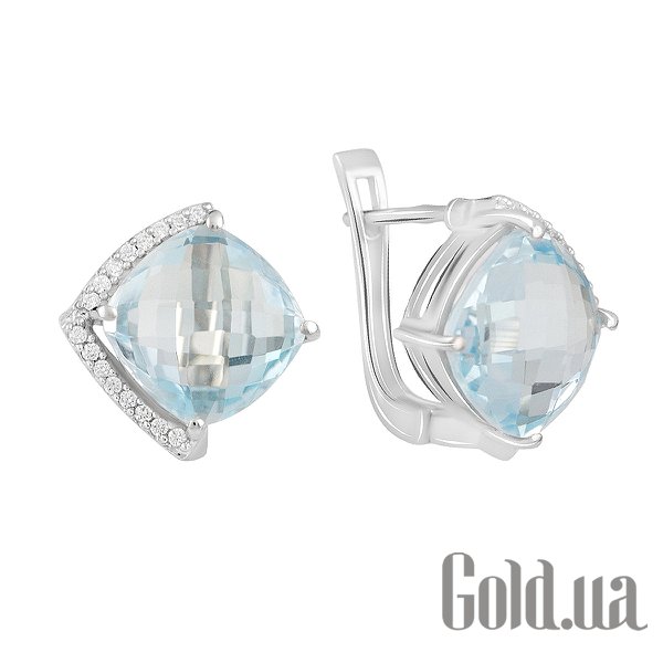 

Серьги Fresh Jewelry, Серебряные серьги с топазами и куб. циркониями