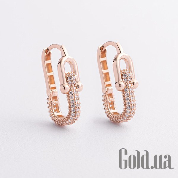 

Серьги-кольца Украина, Золотые серьги с куб. циркониями