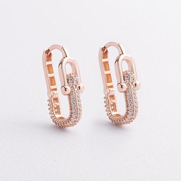 Золоті сережки з куб. цирконіями