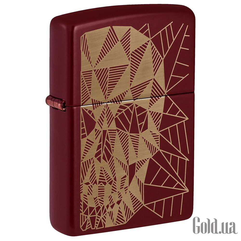 Zippo Зажигалка Reg Merlot Matte Geometric Skull Design 46835 46835