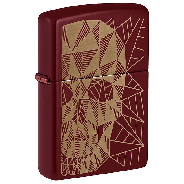 Zippo Зажигалка Reg Merlot Matte Geometric Skull Design 46835 46835