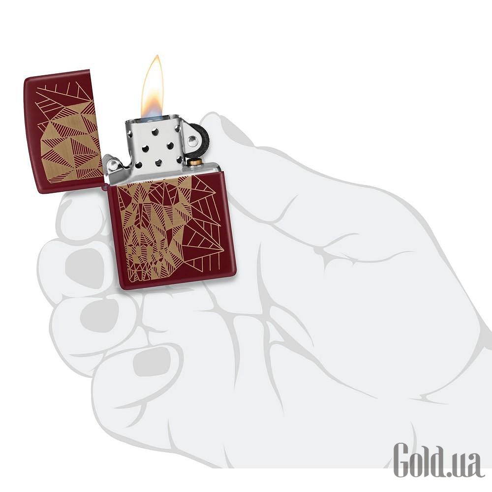 Zippo Зажигалка Reg Merlot Matte Geometric Skull Design 46835 46835 – изображение 5