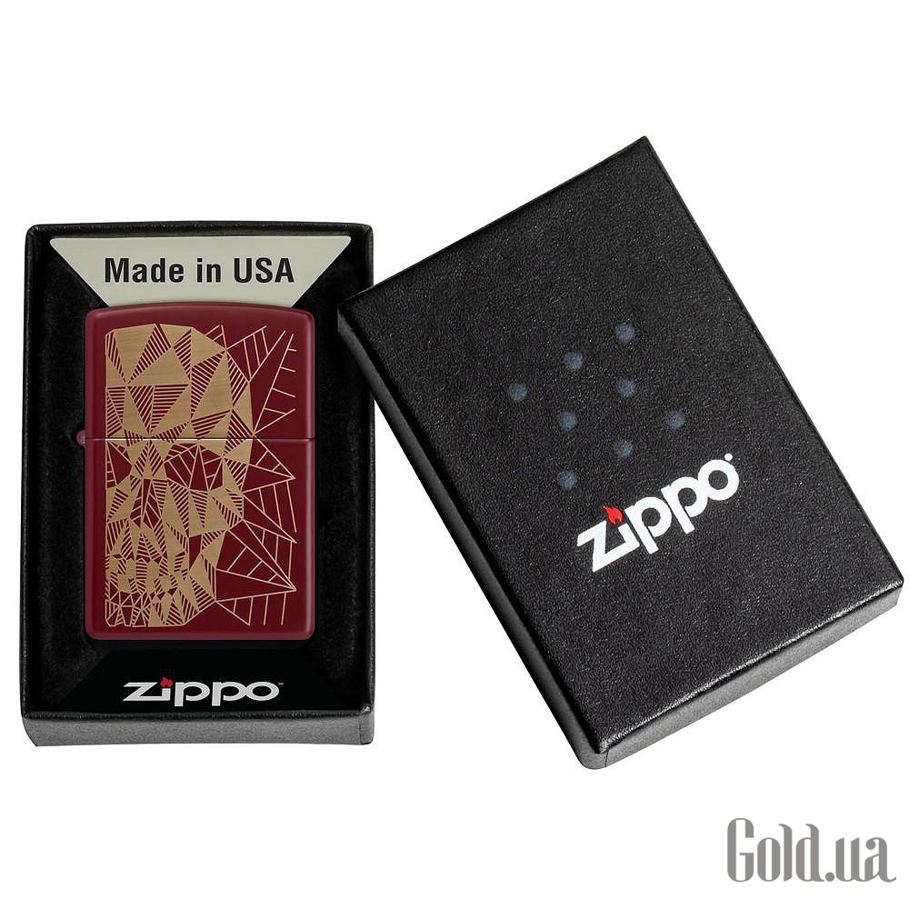 Zippo Зажигалка Reg Merlot Matte Geometric Skull Design 46835 46835 – изображение 6