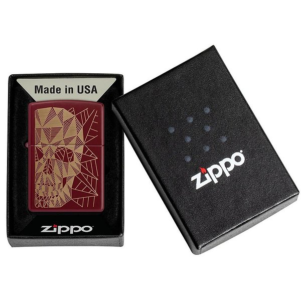 Zippo Зажигалка Reg Merlot Matte Geometric Skull Design 46835 46835 – изображение 6