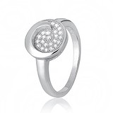 Женское серебряное кольцо с куб. циркониями, 282631