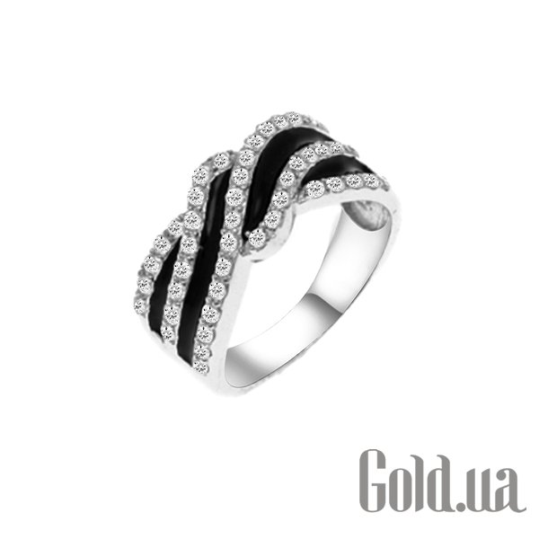 

Женские кольца Lurie Jewelry, Женское серебряное кольцо с куб. циркониями и эмалью, 18