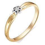 Золотое кольцо с бриллиантом, 1555720
