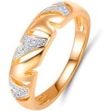 Золотое обручальное кольцо с бриллиантами, 1603080