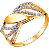 Женское золотое кольцо с куб. циркониями, 1613576