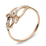 Женское золотое кольцо с куб. цирконием, 1614344