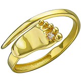 Женское золотое кольцо с куб. цирконием, 1615624