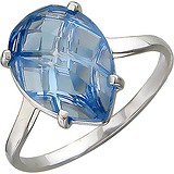 Женское серебряное кольцо с синт. топазом, 1619976