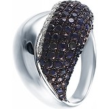 Женское золотое кольцо с бриллиантами и синт. сапфирами, 1646856