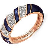 Kabarovsky Женское золотое кольцо с бриллиантами и эмалью, 1647624