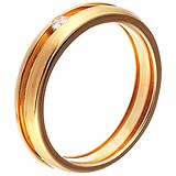 Золотое обручальное кольцо с бриллиантом, 1650696