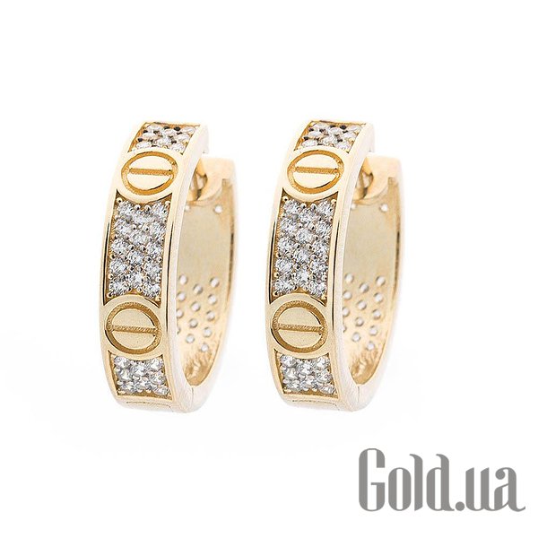 

Серьги-кольца Украина, Золотые серьги с куб. циркониями